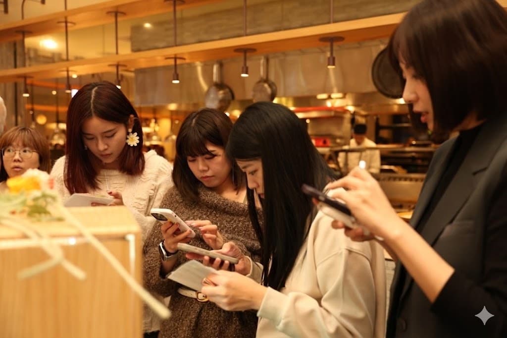 Guests pick scents on their phone — hands-on in the blend