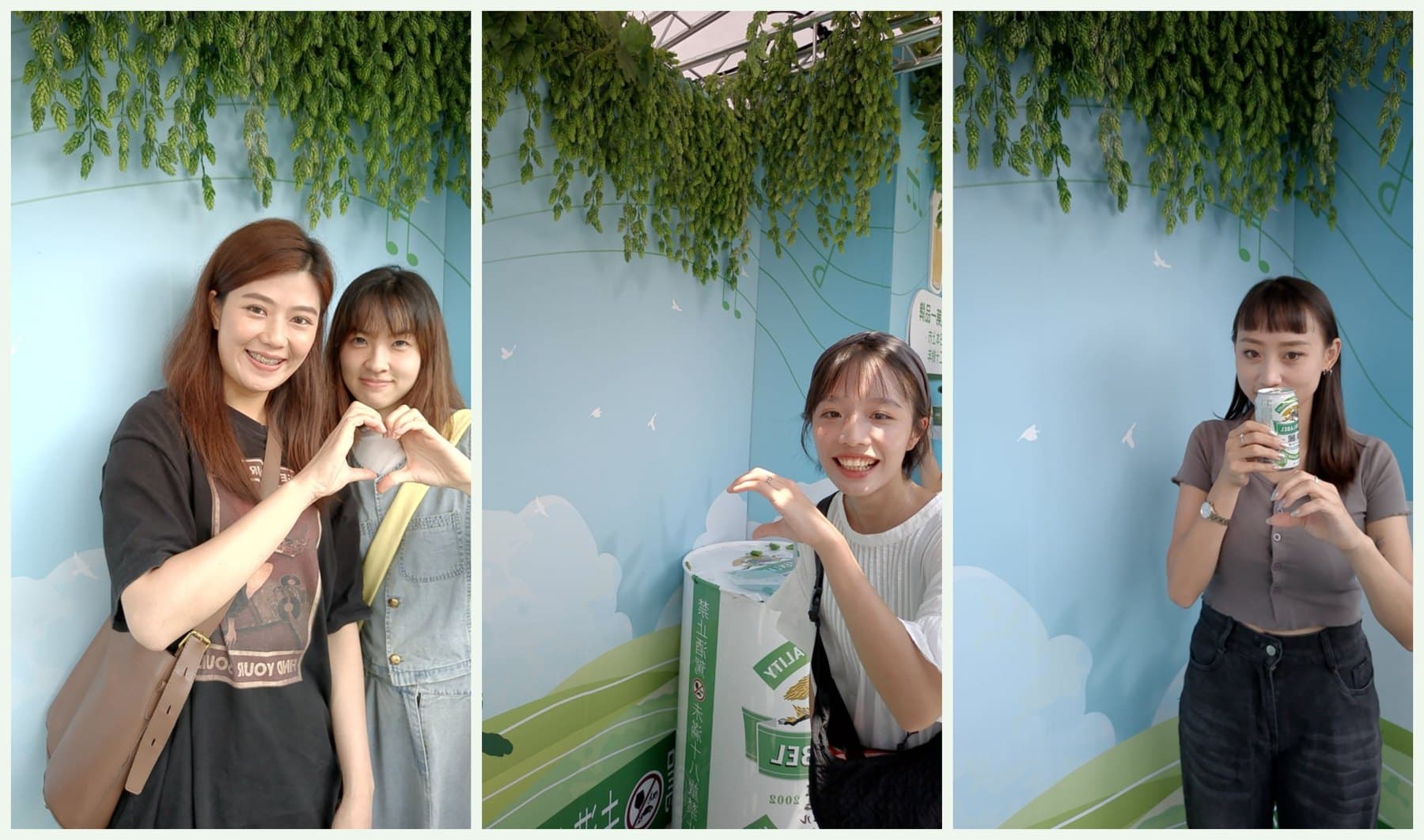 KIRIN pop-up booth — strips in front of the key-visual backdrop